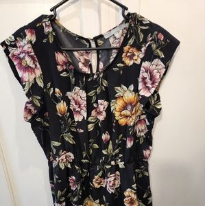Large black floral dress